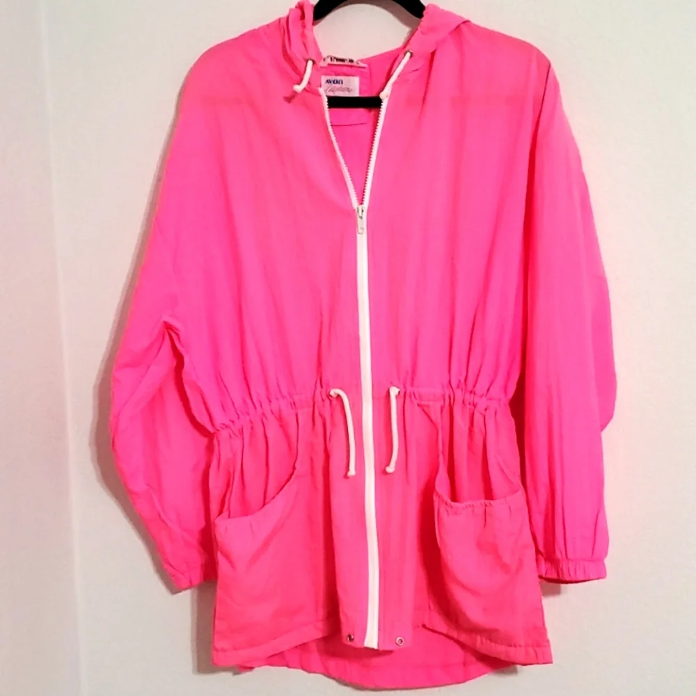 AVON FASHIONS Neon pink windbreaker jog running M - Picture 7 of 10